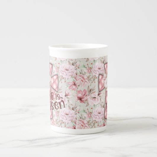 Hij is verrezen Bone China mok (Voorkant)