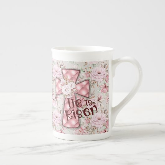 Hij is verrezen Bone China mok (Rechts)