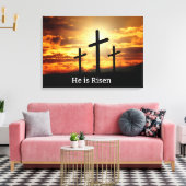 Hij is verrezen canvas afdruk (Insitu (Woonkamer))