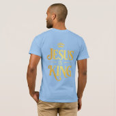 Hij is verrezen – Christelijk Easter Mannen Basic  T-shirt (Achterkant volledig)