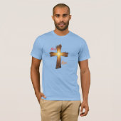 Hij is verrezen – Christelijk Easter Mannen Basic  T-shirt (Voorkant volledig)