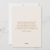 Hij is verrezen Christelijk Kruis Religieus Pasen Feestdagenkaart (Achterkant)