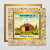 Hij is verrezen en viering van Pasen Kaart (Voorkant / Achterkant)