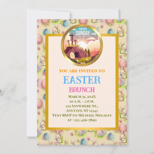 Hij is verrezen en viering van Pasen Kaart (Voorkant)