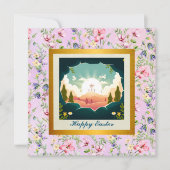 Hij is verrezen en viering van Pasen Kaart (Voorkant)