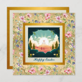 Hij is verrezen en viering van Pasen Kaart (Voorkant / Achterkant)