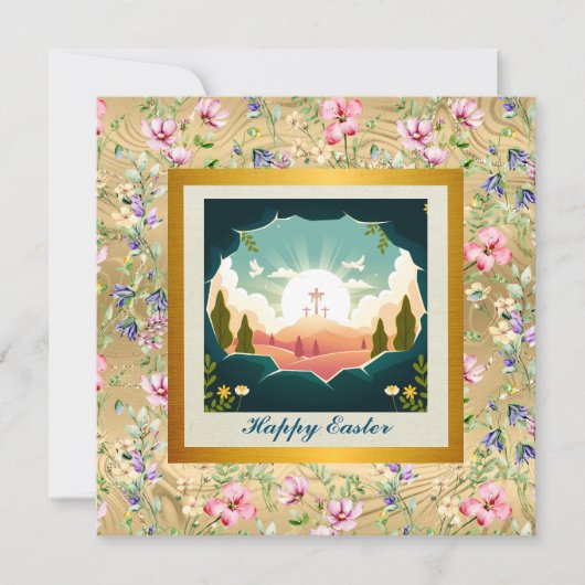 Hij is verrezen en viering van Pasen Kaart (Voorkant)