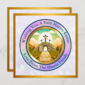 Hij is verrezen en viering van Pasen Kaart (Voorkant / Achterkant)