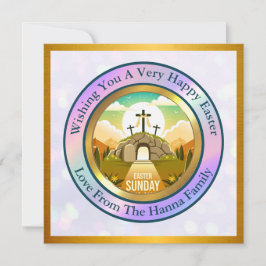 Hij is verrezen en viering van Pasen Kaart