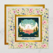 Hij is verrezen en viering van Pasen Kaart (Voorkant / Achterkant)