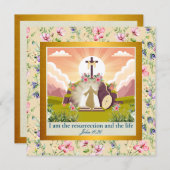 Hij is verrezen en viering van Pasen Kaart (Voorkant / Achterkant)