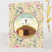 Hij is verrezen en viering van Pasen Kaart (Gele Bloem)