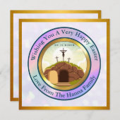 Hij is verrezen en viering van Pasen Kaart (Voorkant / Achterkant)