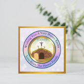 Hij is verrezen en viering van Pasen Kaart (Staand voorkant)