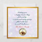 Hij is verrezen en viering van Pasen Kaart (Achterkant)