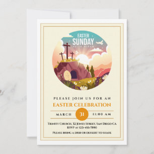 Hij is verrezen en viering van Pasen Kaart