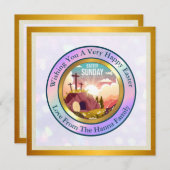 Hij is verrezen en viering van Pasen Kaart (Voorkant / Achterkant)