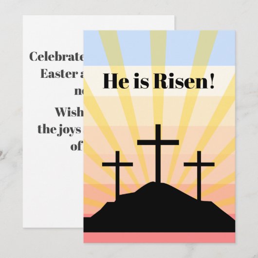 Hij is verrezen  feestdagenkaart (Voorkant / Achterkant)
