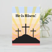 Hij is verrezen  feestdagenkaart (Staand voorkant)