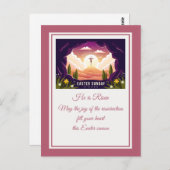 Hij is verrezen" Gelukkig Pasen -  religieus Briefkaart (Voorkant / Achterkant)