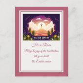 Hij is verrezen" Gelukkig Pasen -  religieus Briefkaart (Voorkant)