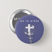 Hij is verrezen geschenken ronde button 5,7 cm (Voorkant /achterkant)