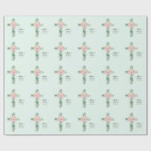 Hij is verrezen groen waterverf kruis cadeaupapier (Vlak)