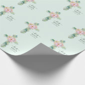 Hij is verrezen groen waterverf kruis cadeaupapier (Hoek)