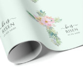 Hij is verrezen groen waterverf kruis cadeaupapier (Rol Hoek)