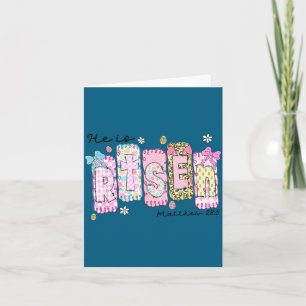 Hij is verrezen jesus christelijke vrolijke pasen kaart