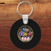Hij is verrezen Jezus Christelijk Bijbelvers Paasv Sleutelhanger (Voorkant)