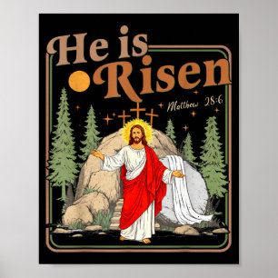 Hij is verrezen Jezus christelijk gelukkige pasen Poster