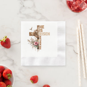 Hij is verrezen Jezus Christelijk Religieus Pasen Servet