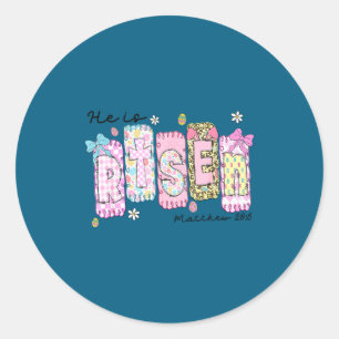 Hij is verrezen Jezus christelijke gelukkige pasen Ronde Sticker