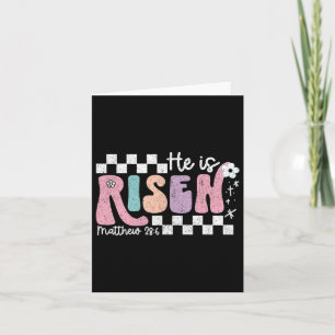 Hij is verrezen Jezus Christelijke geruit design p Kaart