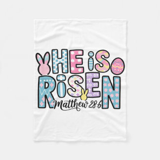 Hij is verrezen Jezus Christelijke Kinder Paasmeis Fleece Deken