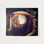 Hij is verrezen! Jezus liet een leeg graf herrijze Wandkleed (Voorkant (horizontaal))