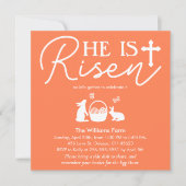 Hij is verrezen Koraal Pasen Feest Uitnodiging (Voorkant)