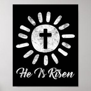 Hij is verrezen kruis  Happy Easter Poster