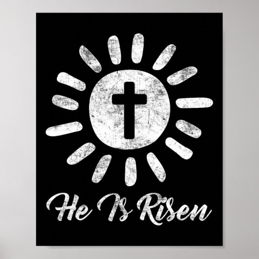 Hij is verrezen kruis  Happy Easter Poster (Voorkant)