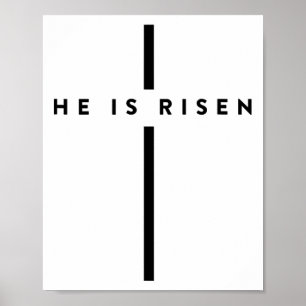 Hij is verrezen kruis Jezus Paasdag Christenen 1 Poster