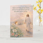 Hij is verrezen – Mattheüs 28:6 Bijbelvers - Pasen Kaart (Gele Bloem)