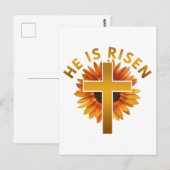 Hij is verrezen Mattheüs 28:6 Pasen Zonnebloem Briefkaart (Voorkant / Achterkant)