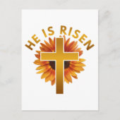 Hij is verrezen Mattheüs 28:6 Pasen Zonnebloem Briefkaart (Voorkant)