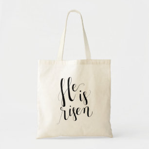 Hij is verrezen met paasfeest Canvas tas