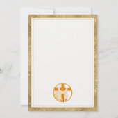 Hij is verrezen Paaskruis, bloemen, elegante Pasen Aankondiging (Achterkant)