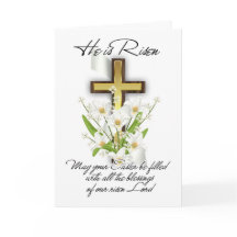 Hij is verrezen, paaskruis met Wenskaart