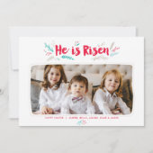 Hij is verrezen Pasen Foto Plat Kaart (Bewerken) (Voorkant)
