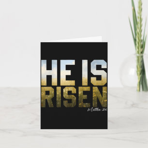 Hij is verrezen pasen jesus bijbelvers christelijk kaart