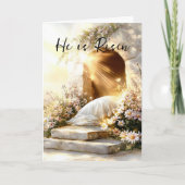 Hij is verrezen Pasen kaart (Voorkant)